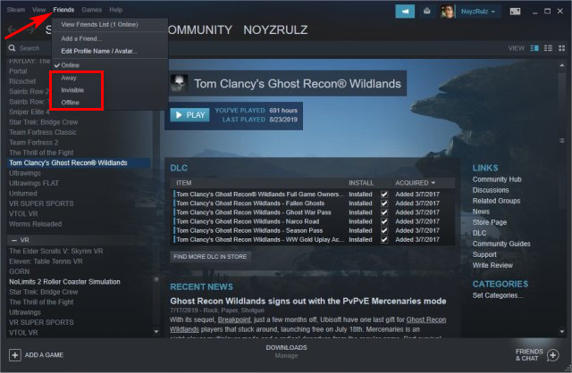 How to Hide Your Gameplay Activity in Steam Profile and Chat - MajorGeeks